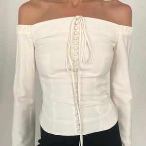 Orseund Iris off the shoulder ivory top